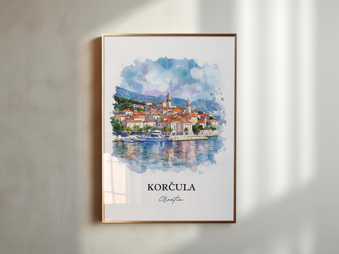 Korcula, Croatia – Watercolor Art Print