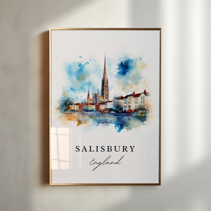 Salisbury England wall art - England, Salisbury poster print, Salisbury UK Wedding gift, Birthday present, Custom Text, Perfect Gift