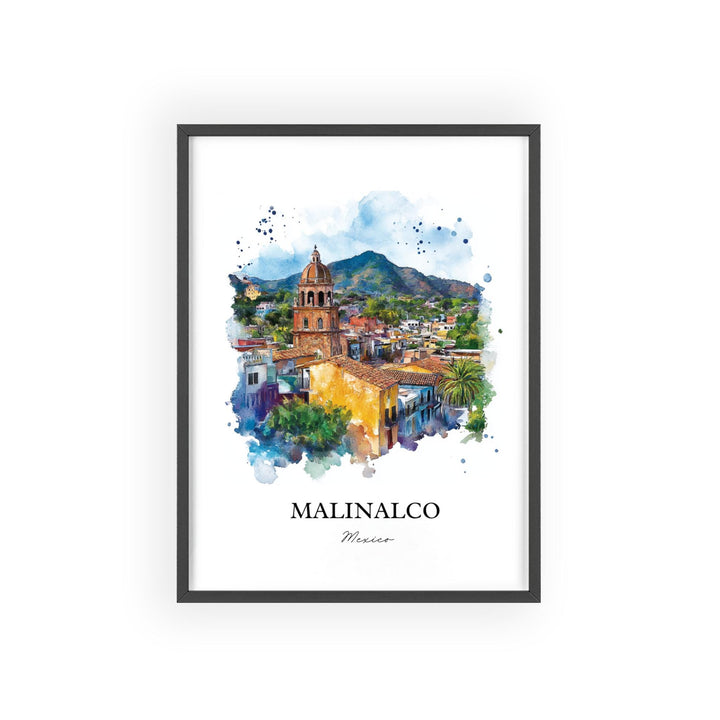 Malinalco MX Wall Art, Ixtapan Region Print, Mexico Watercolor Art, Malinalco Mexico Gift, Travel Print, Travel Poster, Housewarming Gift