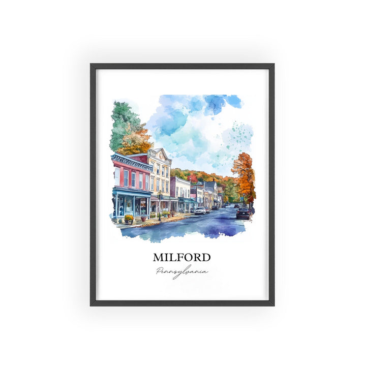 Milford PA Wall Art, Pike County PA Print, Pennsylvania Artwork, Milford Pennsylvania Gift, Travel Print, Travel Poster, Housewarming Gift
