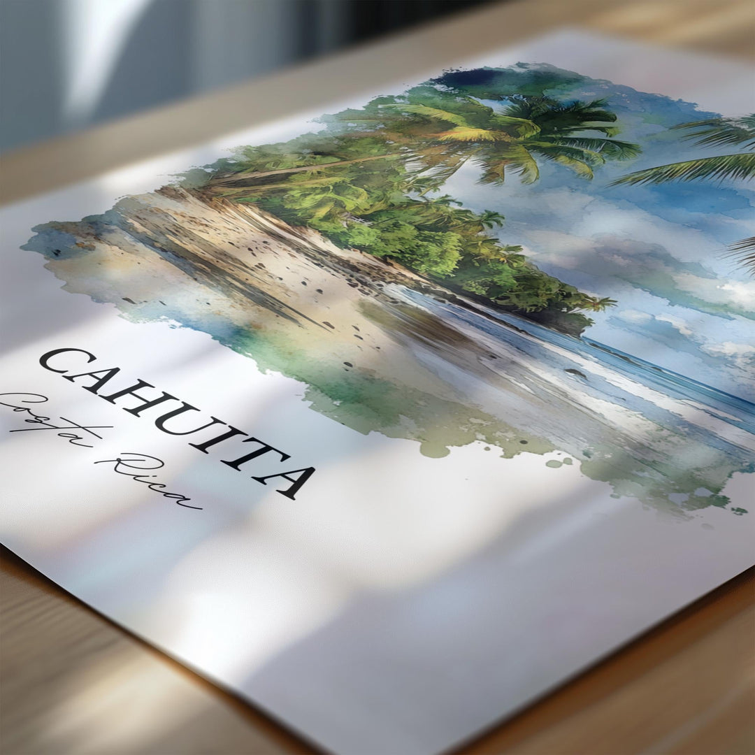 Cahuita Wall Art, Playa Blanca Print, Costa Rica Watercolor Art, Cahuita Costa Rica Gift, Travel Print, Travel Poster, Housewarming Gift
