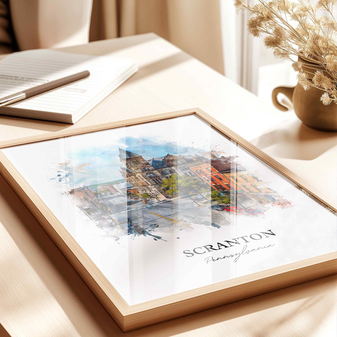 Scranton, Pennsylvania, USA – Watercolor Art Print