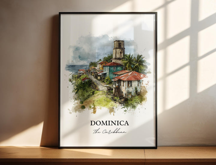 Dominica Wall Art, Dominica Print, Caribbean Watercolor Art, Dominica Gift, Travel Print, Travel Poster, Housewarming Gift