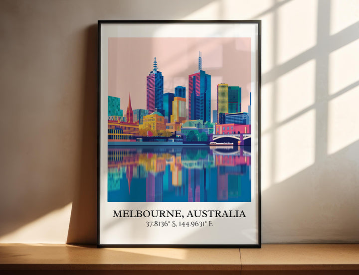 Melbourne Art, Melbourne Retro Travel Art, Melbourne Home Decor, Melbourne Gift, Australia Travel Art, Travel Prints, Housewarming Gift