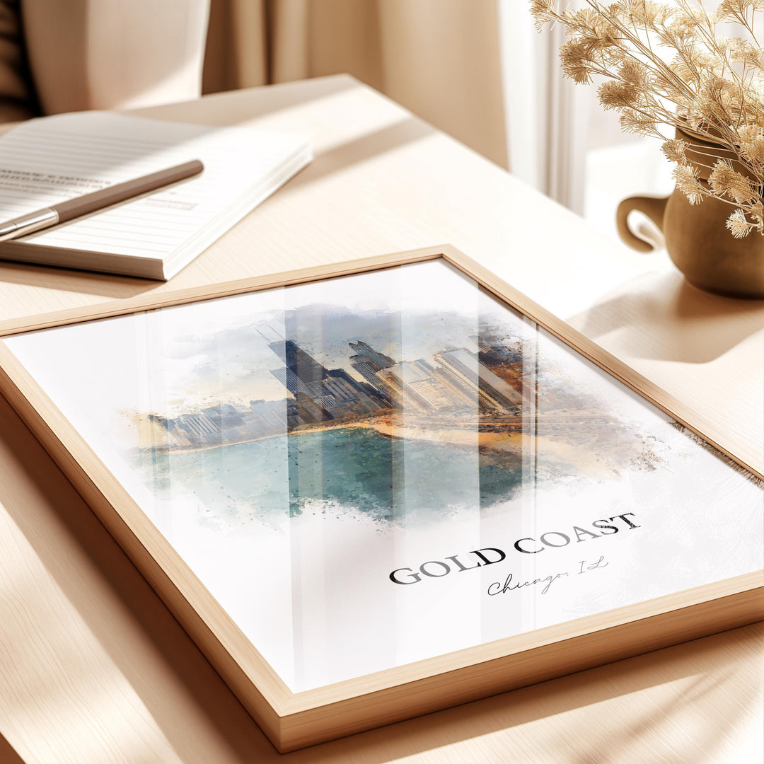 Gold Coast, Chicago, Illinois – Watercolor Art Print
