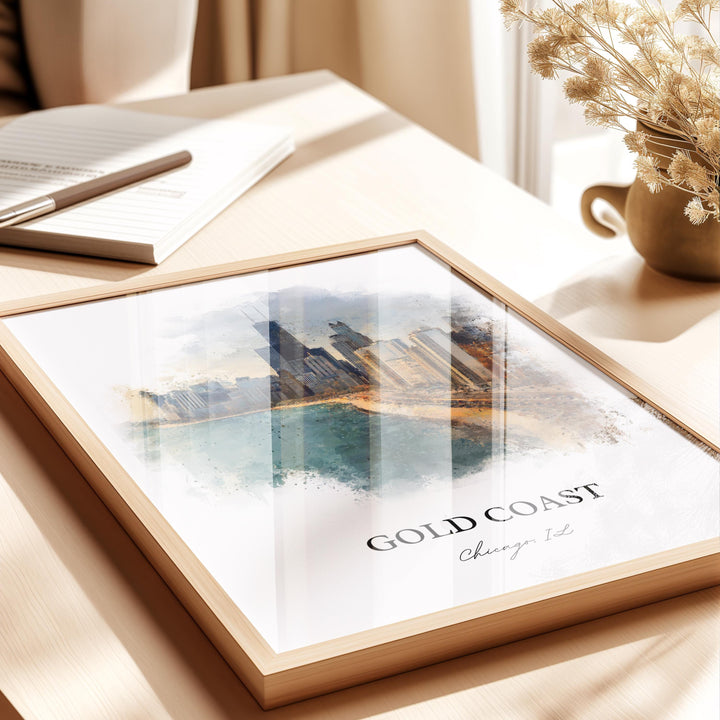 Gold Coast, Chicago, Illinois – Watercolor Art Print