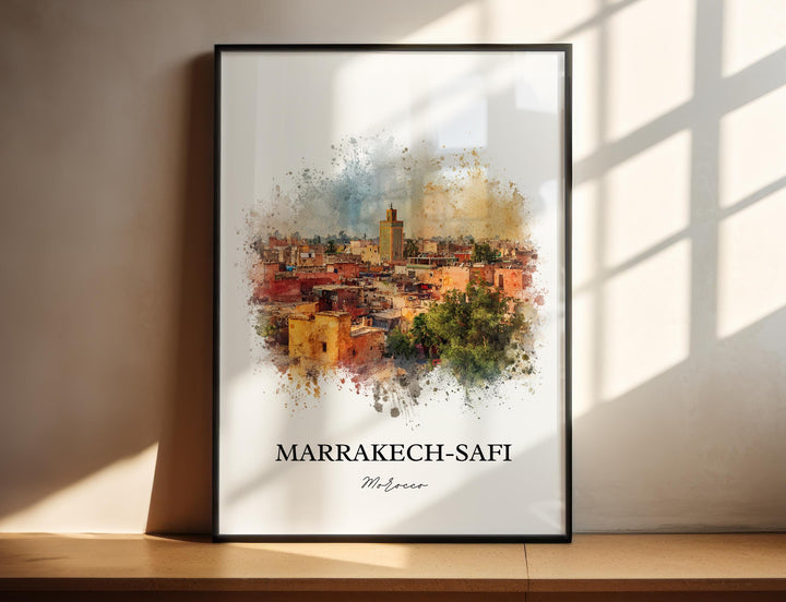 Marrakech-Safi Wall Art, Marrakech Print, Marrakech Watercolor, Morocco Gift, Marrakech-Safi Travel Print, Travel Poster, Housewarming Gift