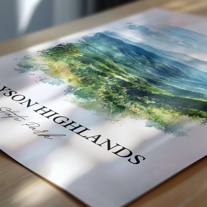 Grayson Highlands Art, Mouth of Wilson Print, Virginia Watercolor, Grayson Highlands VA Gift, Travel Print, Travel Poster, Housewarming Gift