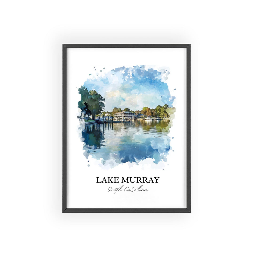 Lake Murray SC Wall Art, Lexington SC Print, South Carolina Watercolor, Lake Murray SC Gift, Travel Print, Travel Poster, Housewarming Gift
