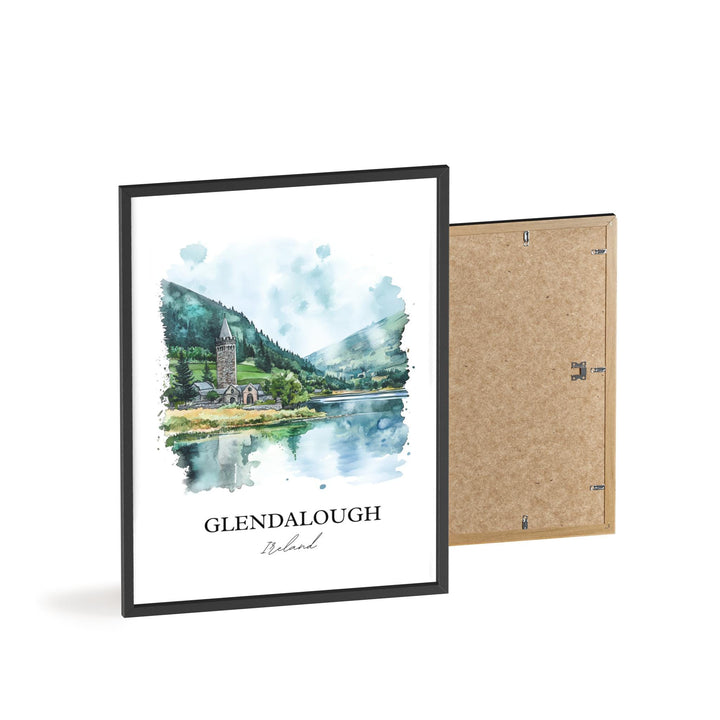 Glendalough Wall Art, County Wicklow Print, Ireland Watercolor Art, Glendalough Ireland Gift, Travel Print, Travel Poster, Housewarming Gift