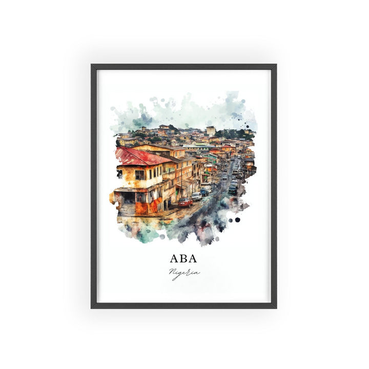 Aba Nigeria Wall Art, Nigeria Print, Nigeria Watercolor Art, Aba Nigeria Gift, Travel Print, Travel Poster, Housewarming Gift
