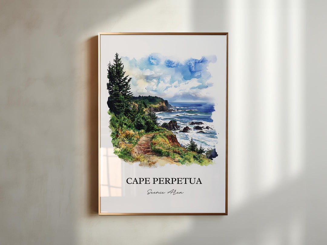 Cape Perpetua, USA – Watercolor Art Print