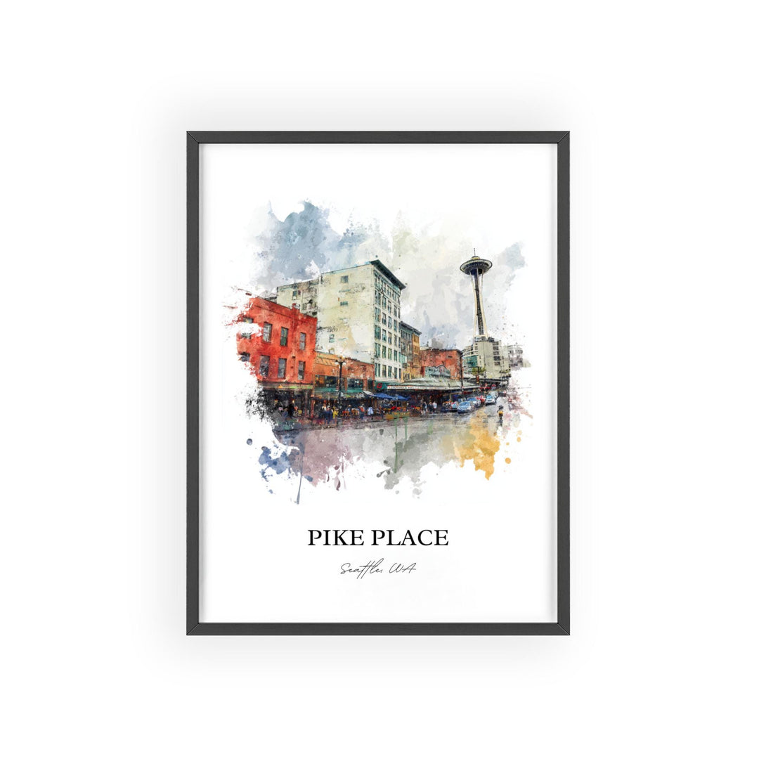Pike Place, Washington – Watercolor Art Print