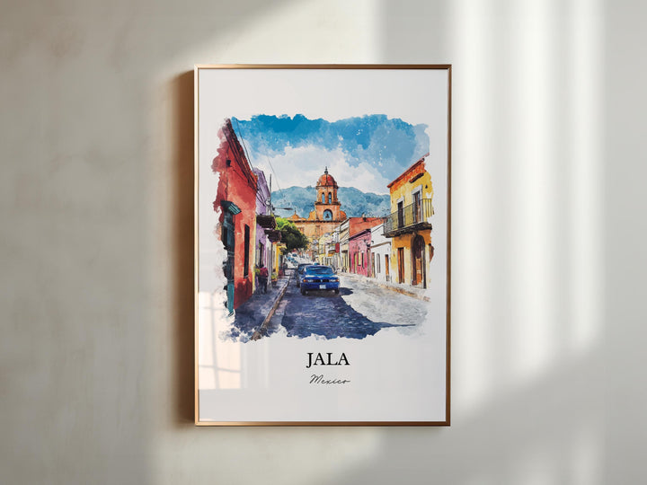 Jala Mexico Wall Art, Nayarit MX Print, Mexico Watercolor Art, Jala Mexico Gift, Travel Print, Travel Poster, Housewarming Gift