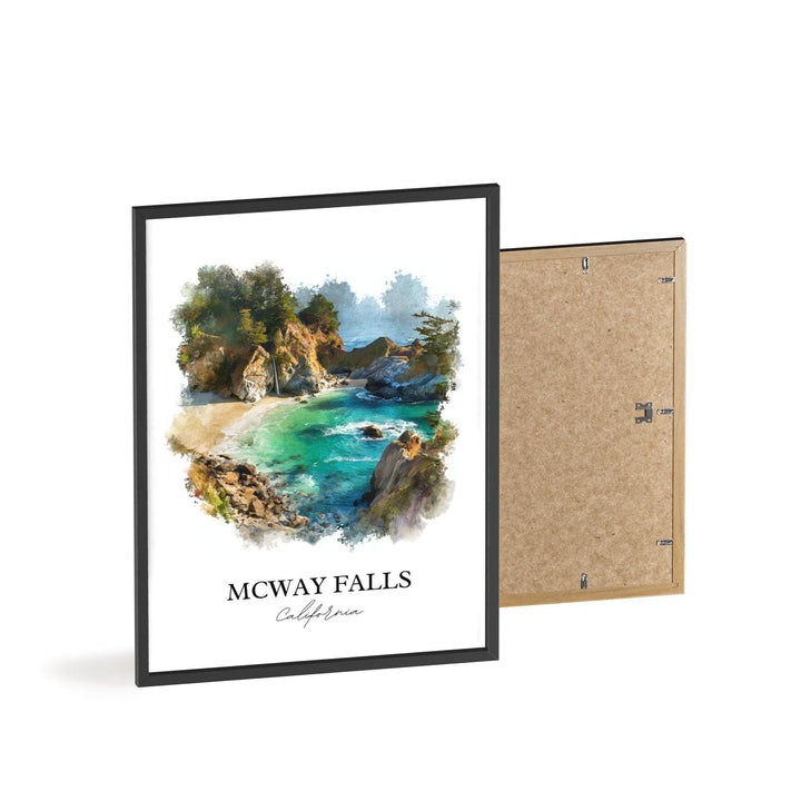 Mcway Falls Wall Art, Big Sur Print, California Watercolor Art, Mcway Falls Gift, Travel Print, Travel Poster, Housewarming Gift