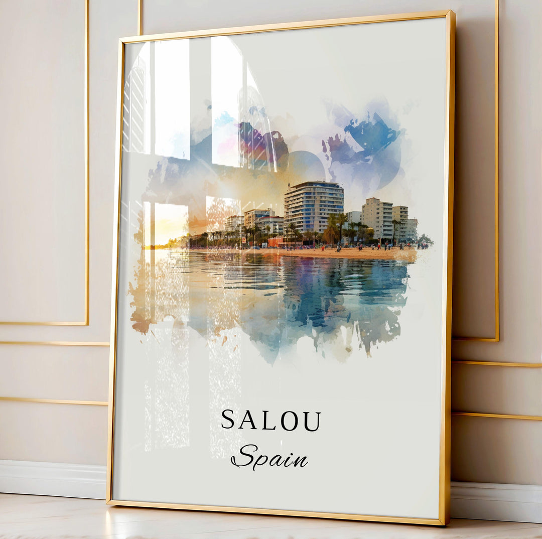 Salou Spain wall art - Spain, Salou poster, Salou Wedding gift, Birthday present, Custom Text, Personalised Gift