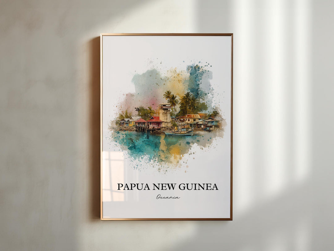 Papua New Guinea Wall Art, New Guinea Print, Pacific Islands Artwork, Papua New Guinea Gift, Travel Print, Travel Poster, Housewarming Gift
