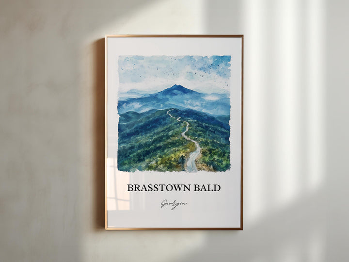 Brasstown Bald Wall Art, Hiawassee Print, Blue Ridge Mountains Artwork, Brasstown Bald Gift, Travel Print, Travel Poster, Housewarming Gift