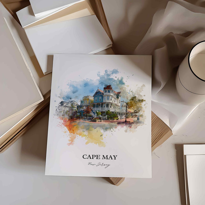 Cape May, New Jersey – Watercolor Art Print