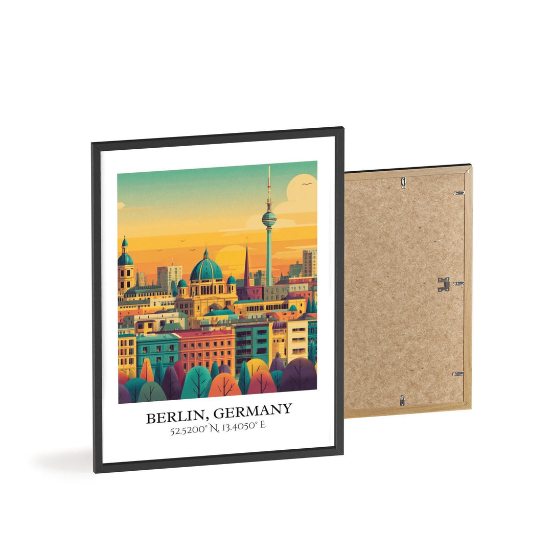 Berlin Art, Berlin Retro Travel Art, Berlin Home Decor, Berlin Germany Gift, Germany Travel Art, Travel Prints, Housewarming Gift