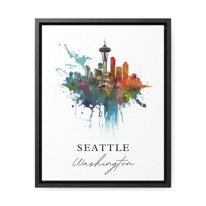 Seattle Washington wall art - Washington, Seattle poster, Seattle Skyline Wedding gift, Birthday present, Custom Text, Personalised Gift