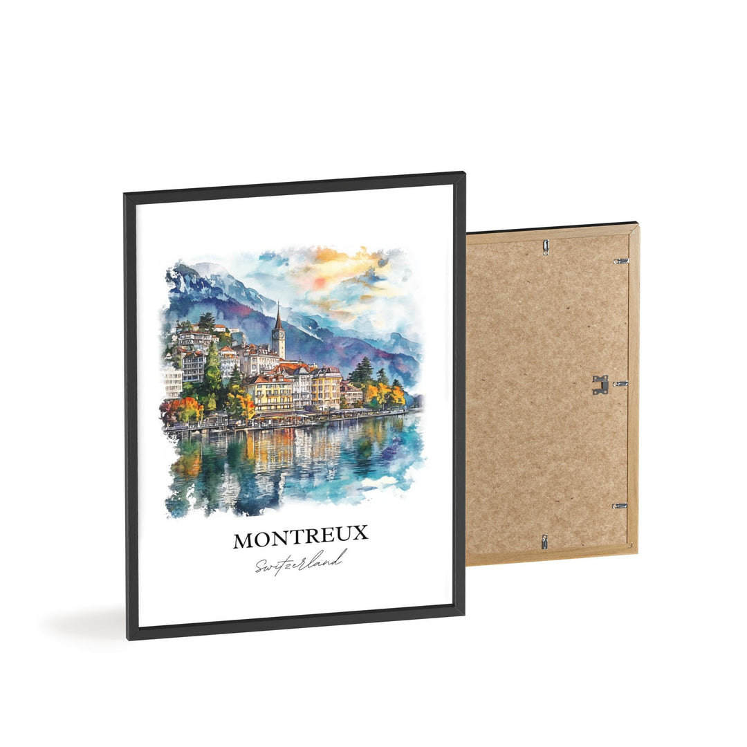 Montreux Travel Print Wall Art Montreux Wall Hanging Home Décor Montreux Gift Art Lovers Switzerland Art Lover Gift Montreux Poster
