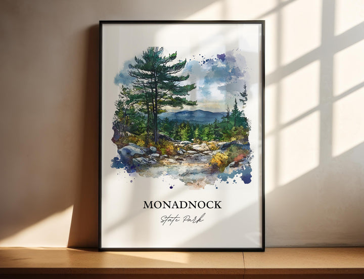 Monadnock State Park Art, Cheshire County Print, New Hampshire Artwork, Monadnock NH Gift, Travel Print, Travel Poster, Housewarming Gift