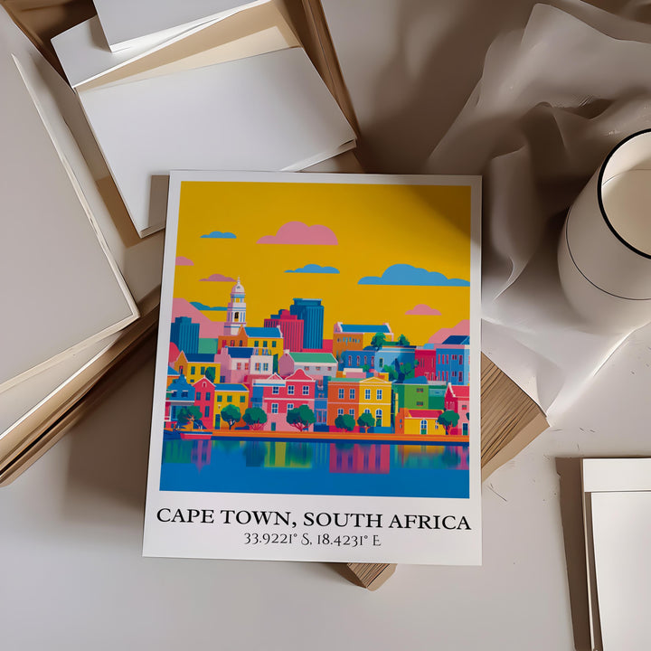 Cape Town Art, Cape Town Retro Travel Art, Cape Town Home Decor, Cape Town Gift, South Africa Travel Art, Travel Prints, Housewarming Gift