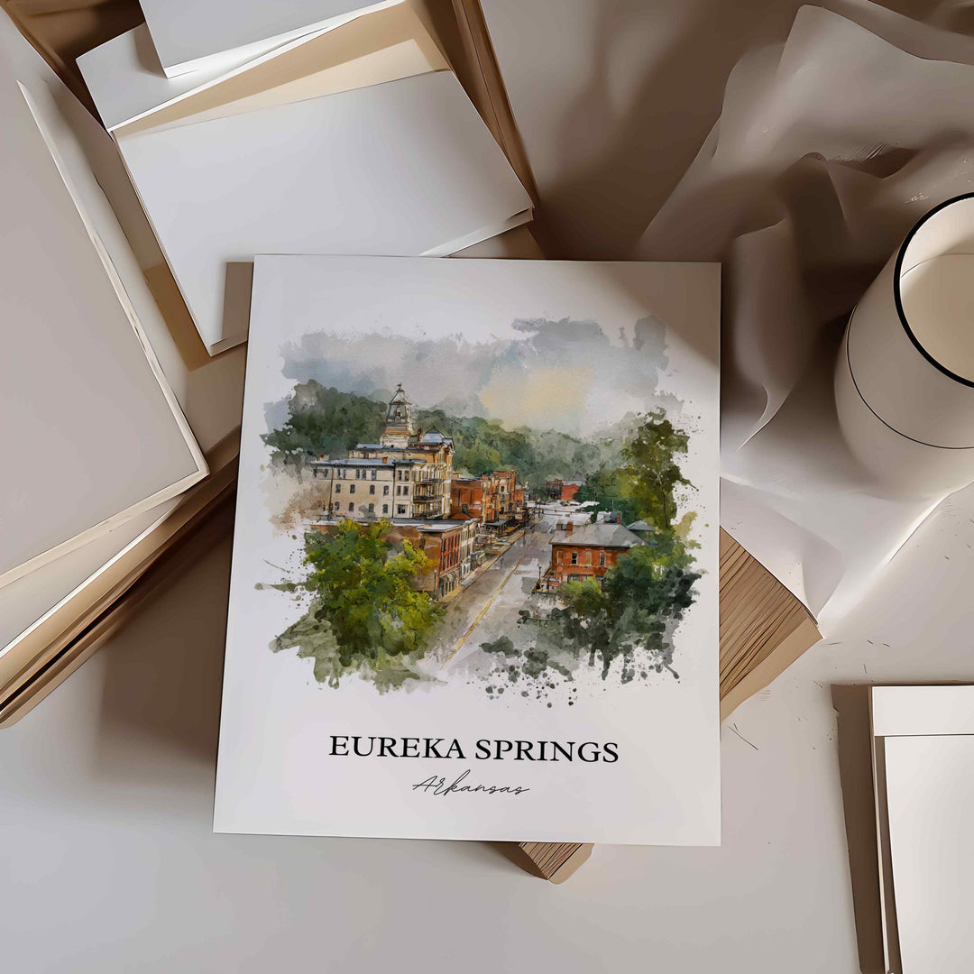 Eureka Springs, Arkansas – Watercolor Art Print
