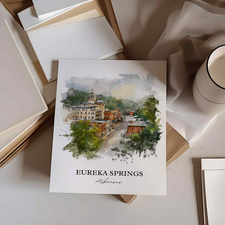Eureka Springs, Arkansas – Watercolor Art Print