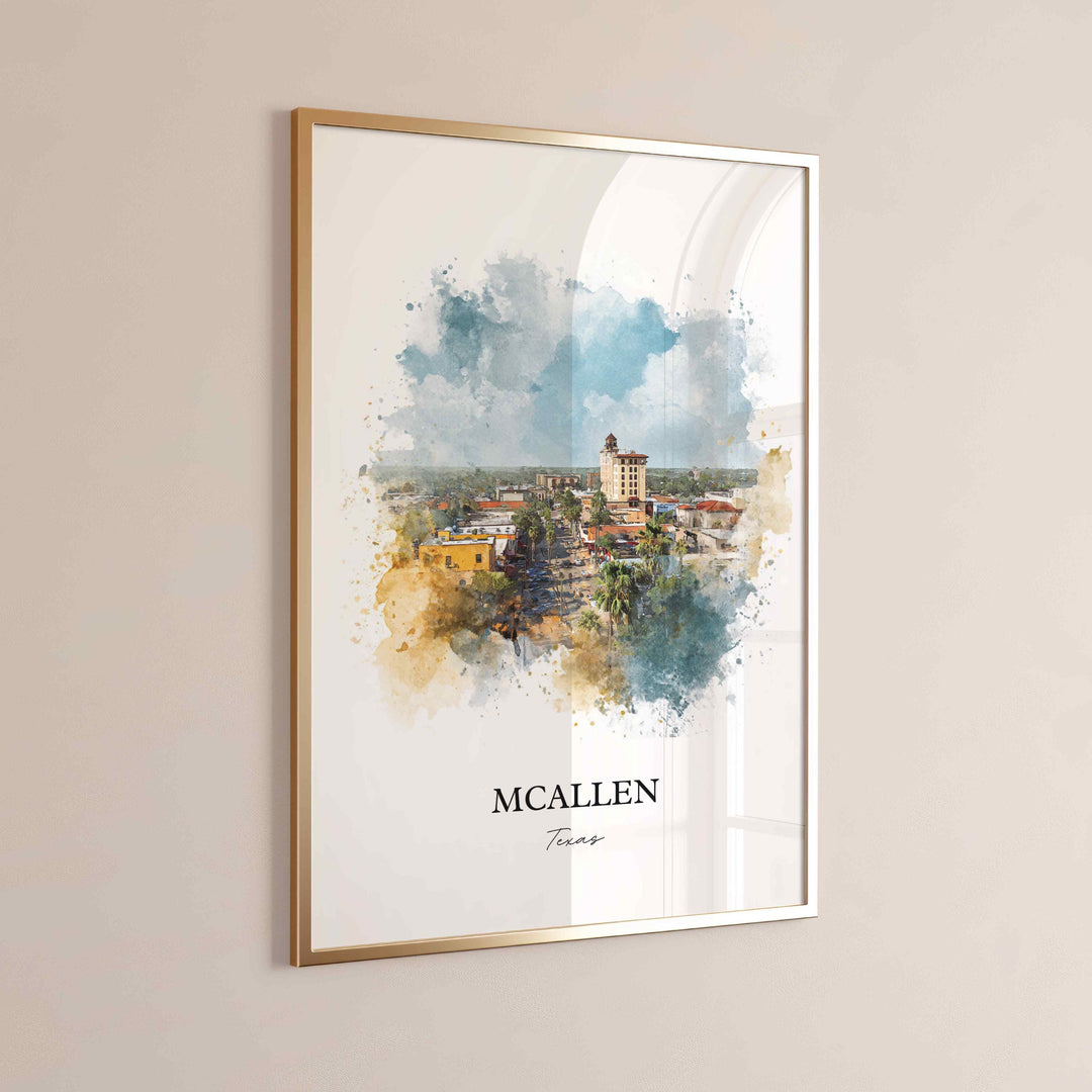 Mcallen, Texas – Watercolor Art Print