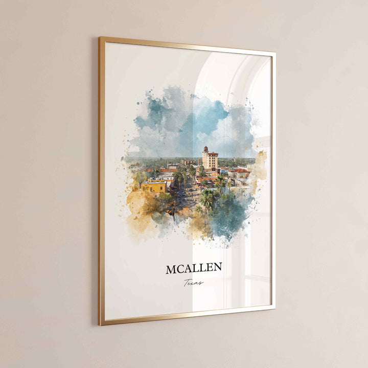 Mcallen, Texas – Watercolor Art Print