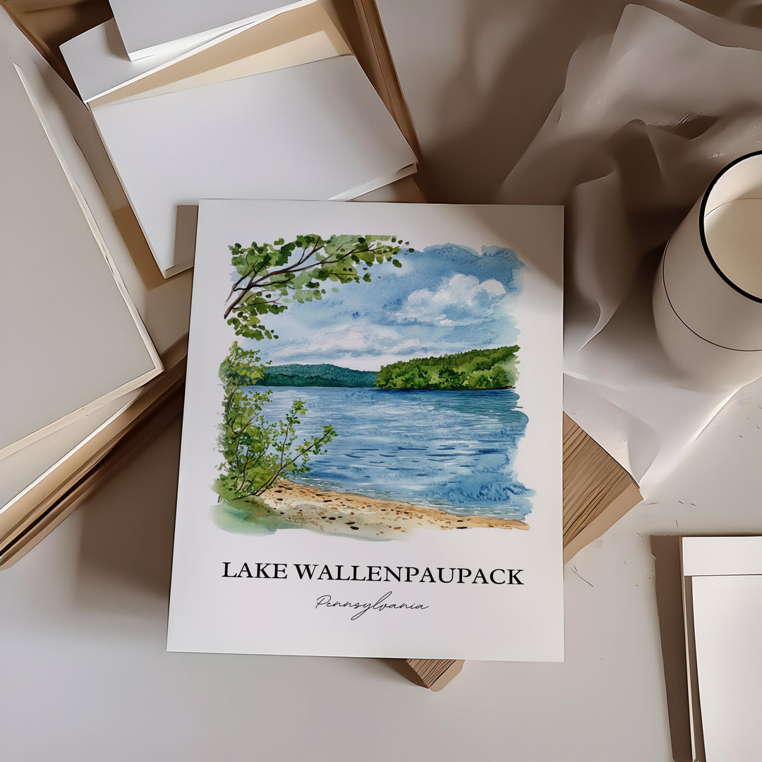 Lake Wallenpaupack Wall Art, Tafton PA Print, Pennsylvania Artwork, Lake Wallenpaupack Gift, Travel Print, Travel Poster, Housewarming Gift