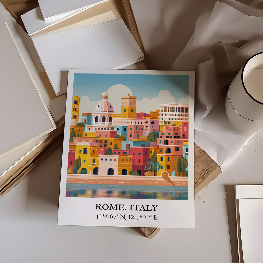 Rome Art, Rome Retro Travel Art, Rome Home Decor, Rome Italy Gift, Italy Travel Art, Travel Prints, Housewarming Gift