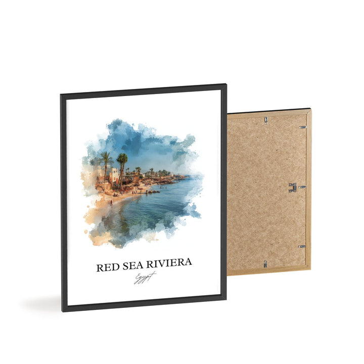 Red Sea Riviera Wall Art, Egypt Print, Egypt Watercolor Art, Red Sea Riviera Gift, Travel Print, Travel Poster, Housewarming Gift