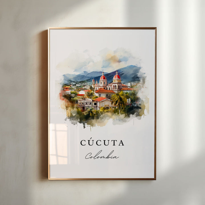 Cucuta traditional travel art - Colombia, Cucuta poster print, Wedding gift, Birthday present, Custom Text, Perfect Gift