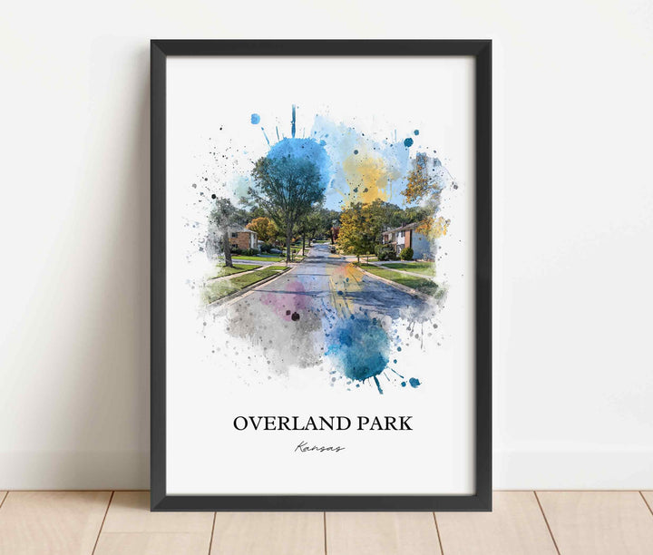 Overland Park, Kansas – Watercolor Art Print