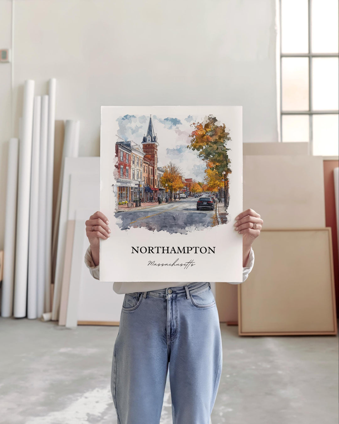 Northampton MA Wall Art - Massachusetts Print