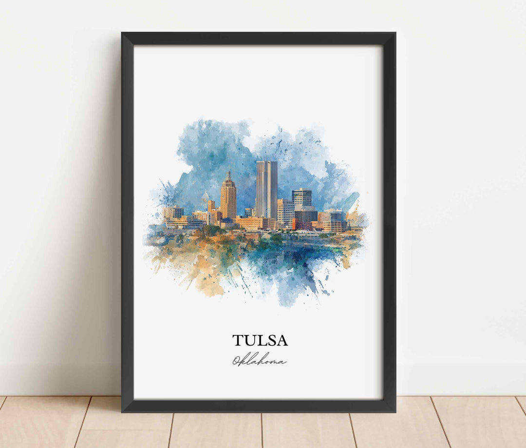 Tulsa, Oklahoma – Watercolor Art Print