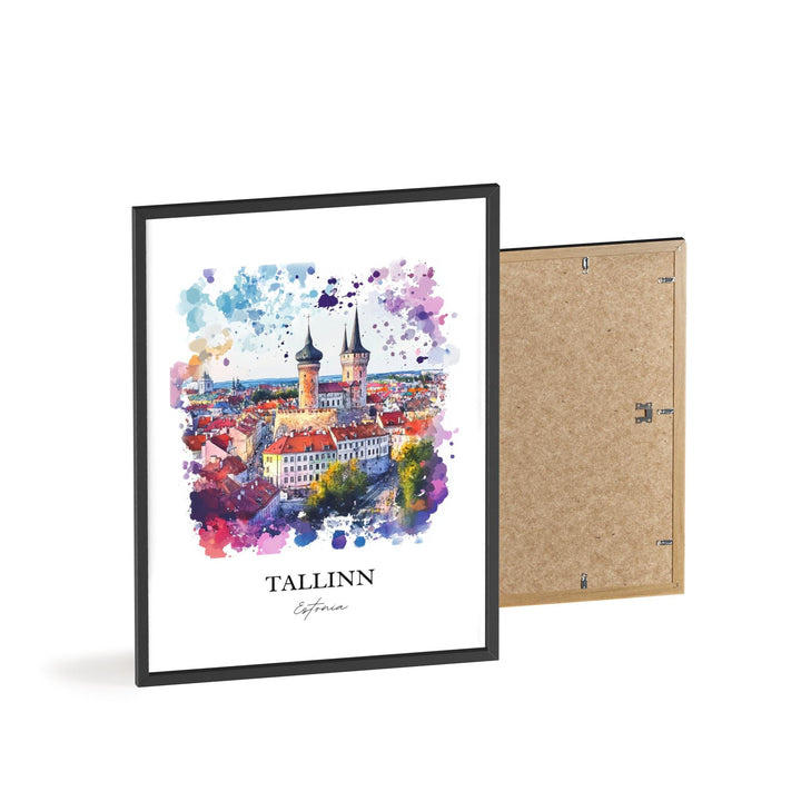 Tallinn Wall Art, Tallinn Skyline Print, Estonia Watercolor Art, Tallinn Estonia Gift, Travel Print, Travel Poster, Housewarming Gift