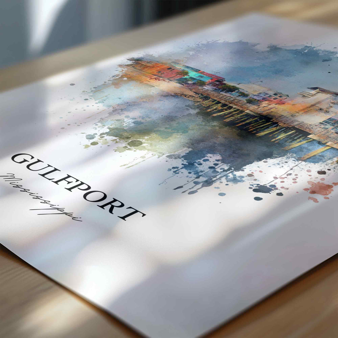 Gulfport, Mississippi – Watercolor Art Print