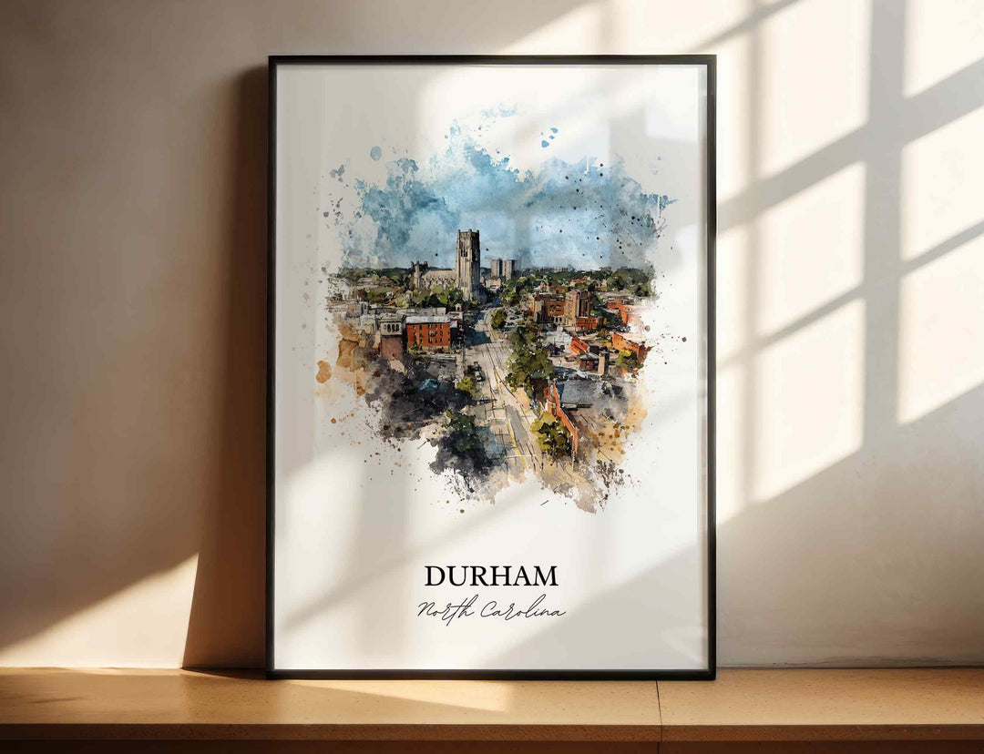 Durham, North Carolina – Watercolor Art Print