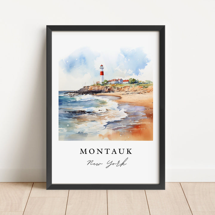 Montauk LI wall art - Long Island NY, Montauk poster print, Montauk Wedding gift, Birthday present, Custom Text, Perfect Gift