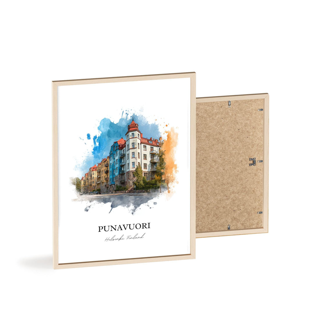 Punavuori, Finland – Watercolor Art Print