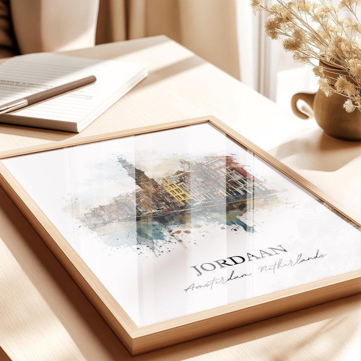 Jordaan Amsterdam Wall Art, Amsterdam Print, Amsterdam Art, Amsterdam NLD Gift, Netherlands Travel Print, Travel Poster, Housewarming Gift
