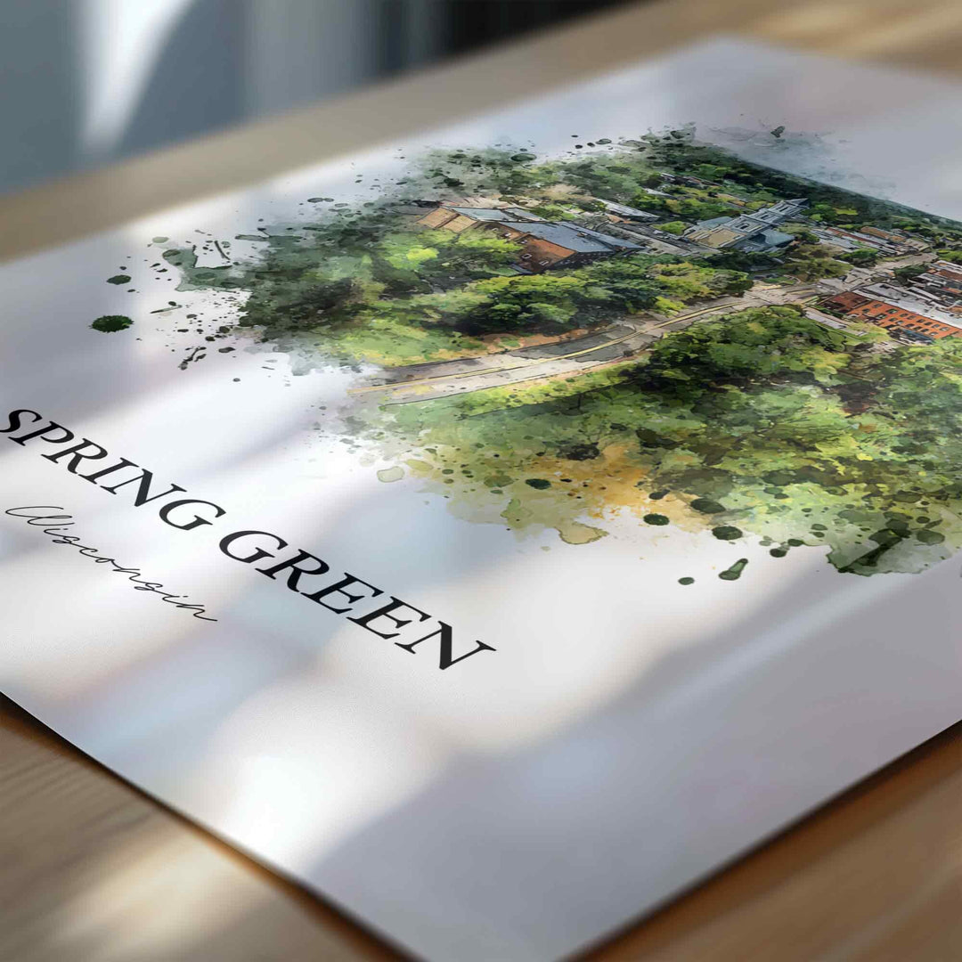 Spring Green, Wisconsin – Watercolor Art Print