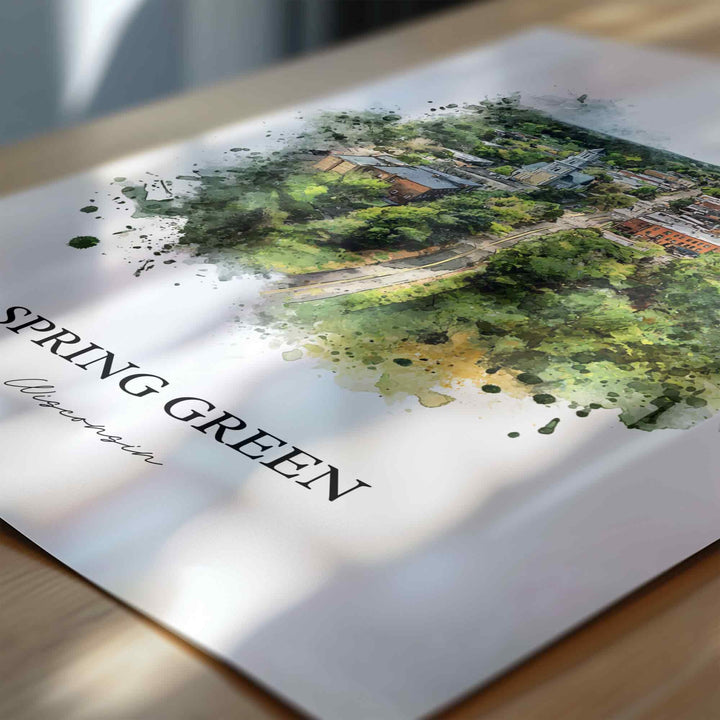 Spring Green, Wisconsin – Watercolor Art Print
