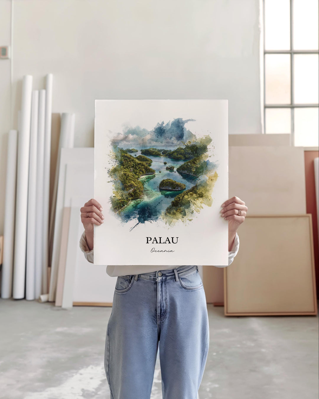 Palau Wall Art, Palau Print, Palau Watercolor Art, Palau Islands Gift, Travel Print, Travel Poster, Housewarming Gift