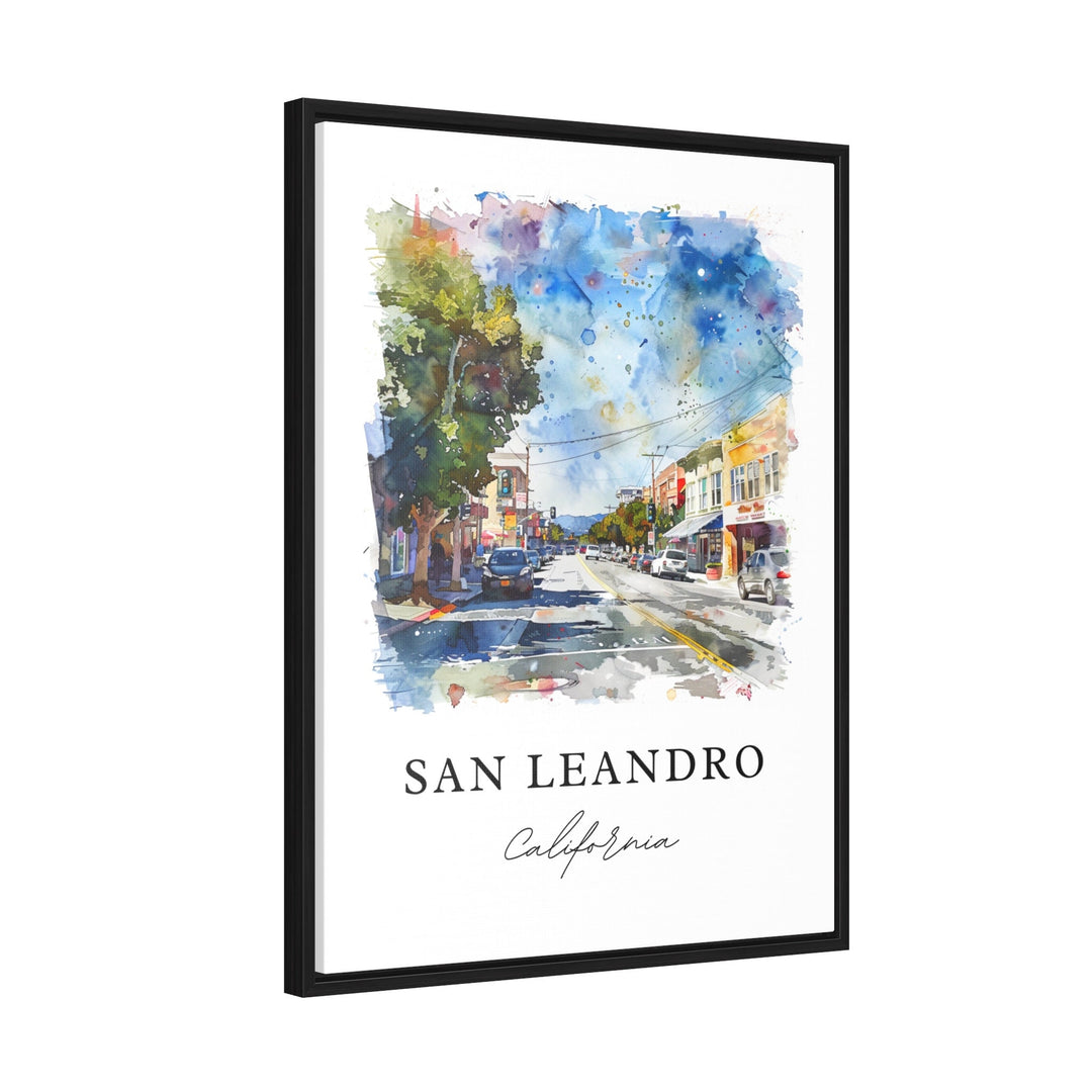 San Leandro CA Wall Art, San Leandro Print, San Leandro Watercolor Art, Alameda County Gift,