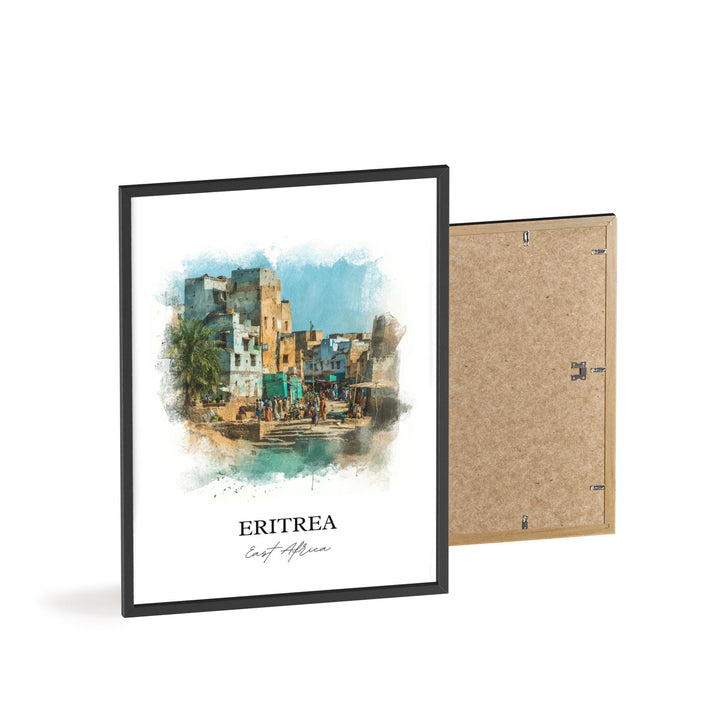 Eritrea Wall Art, Eritrea Print, Eritrea Watercolor Art, Eritrea Africa Gift, Travel Print, Travel Poster, Housewarming Gift